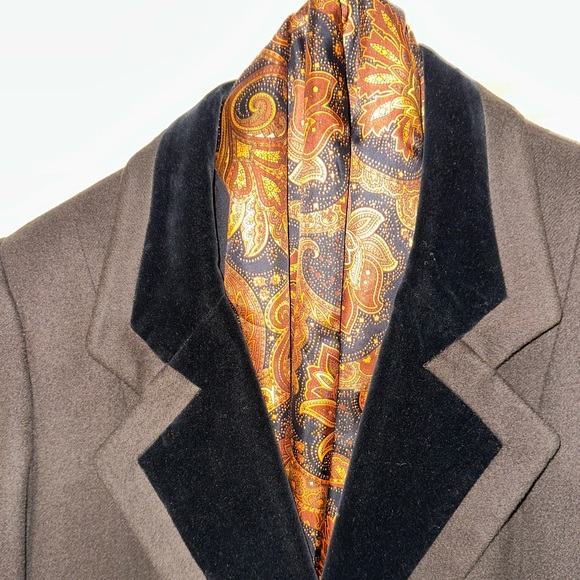 HOLLY DEB, BROWN, 100% WOOL, MEN’S DOUBLE-BREASTED DESIGNER OVERCOAT     Size: L - Picture 5 of 11